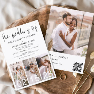 Flyer Aviso de Casamento de Código QR de Orçamento