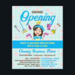 Flyer Azul Amarelo Limpando Lady Grand Abertura<br><div class="desc">Esta design é perfeita para promover a grande abertura de um negócio de limpeza. A design apresenta uma encantadora personagem feminina segurando material de limpeza em suas mãos, o que imediatamente chama a atenção do espectador. O esquema de cores azul e amarelo é limpo e refrescante, sugerindo um serviço profissional...</div>