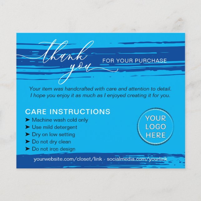 Flyer Azul Marinho Obrigado Dicas de Lavagem Instrução d (Frente)