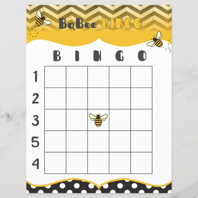 Flyer Ba-Bee Chá de fraldas Jogo Impressão (Frente)