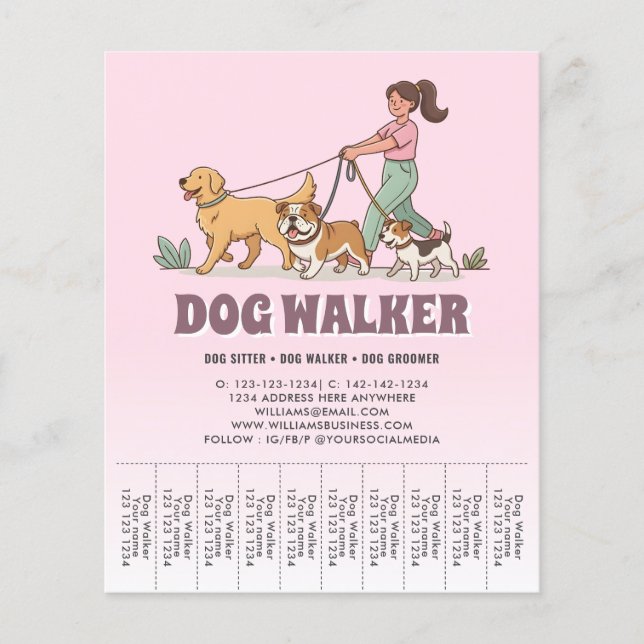 Flyer Babá de Animais de Estimação Promocional Personali (Frente)