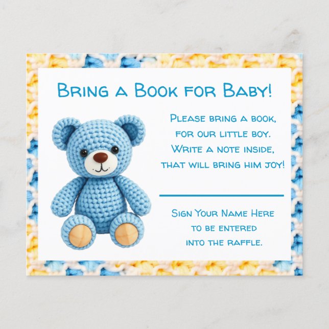 Flyer Baby Shower Bring a Book for Baby (Frente)