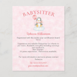 Flyer Babysitter Nanny Cute Penguei Business
