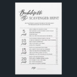 Flyer Bachelorette Scavenger Hunt chá de panela<br><div class="desc">Aproveite seu chá de panela com esses jogos simples e bonitos. Veja nossa coleção para mais jogos de chá de panela no mesmo estilo. Observe que esses jogos não são editáveis.</div>