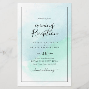 Flyer Baixa Recepção de casamento de Teal All-in-1 do 