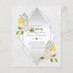 Flyer BAIXO ORÇAMENTO Convite de casamento de Flor Amar