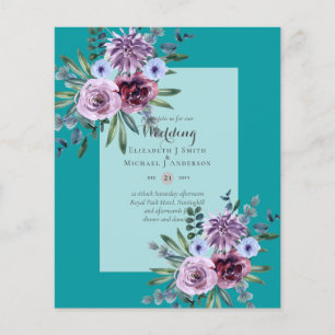 Flyer BAIXO ORÇAMENTO Convites para Casamento Plum Flor