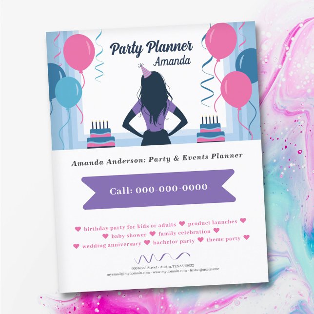 Flyer Balloons & Twists - Organizador de Festa (Balloons & Twists - Party Planner Flyer)