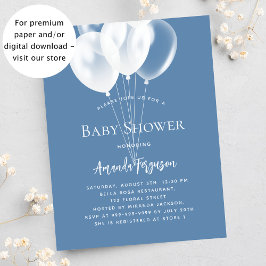 Flyer Balões azuis - chá de fraldas de orçamento