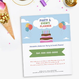 Flyer Balões - Colorido Planejador de Festa & Eventos