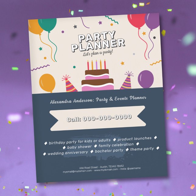 Flyer Balões - Organizador de Festa (Balloons - Party Planner Flyer)