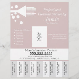 Flyer Bandas de Rasgos Rosa para Limpeza de Casa Profiss