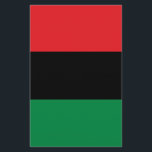 Flyer Bandeira da UNIA Pan-Africana<br><div class="desc">A bandeira pan-africana - também conhecida como bandeira da UNIA,  bandeira afro-americana,  bandeira da Libertação Negra e vários outros nomes - é uma bandeira triangular composta por três bandas horizontais iguais de (de cima para baixo) vermelho,  preto e verde.</div>