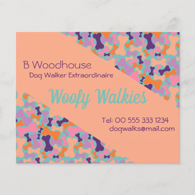 Flyer Bandeira de design de ossos de cão laranja (Frente)