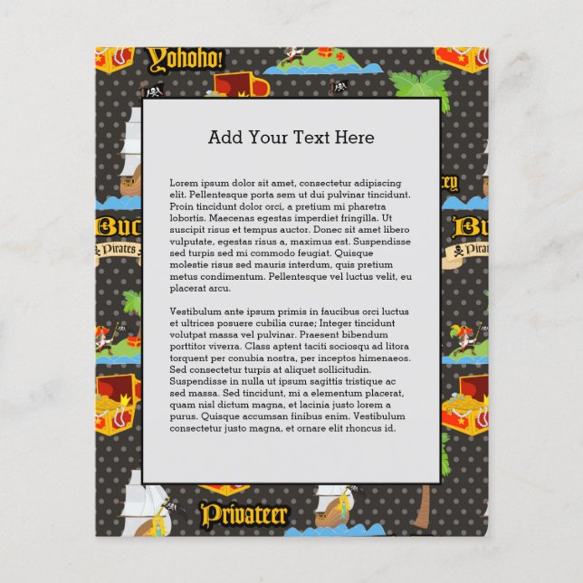 Flyer Bandeira de Pirata da Palmeira da Ilha do Tesouro  (Frente)