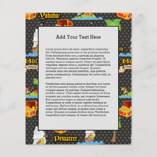 Flyer Bandeira de Pirata da Palmeira da Ilha do Tesouro 