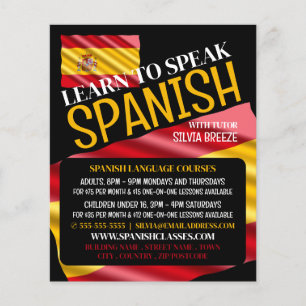 Flyer Bandeira Espanhola, Anúncio do curso em língua esp