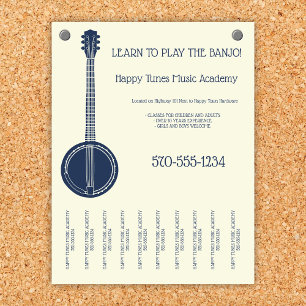 Flyer Banjo Lições de Música Professora Lágrimas De 