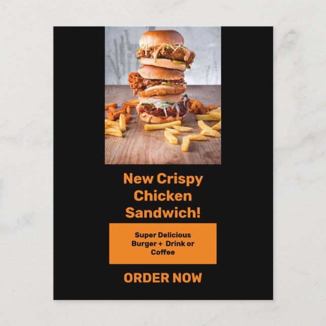 Flyer Banner de comida para promover e chamar a atenção  (Frente)