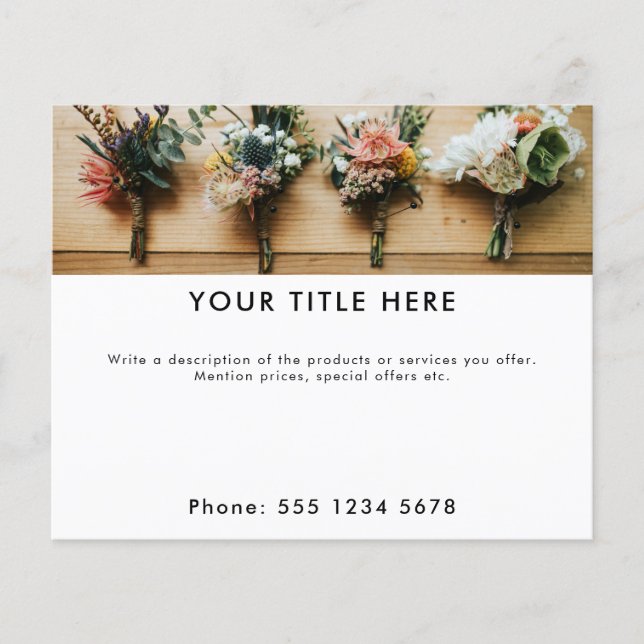 Flyer Banner e texto de fotos comerciais do promocional (Frente)