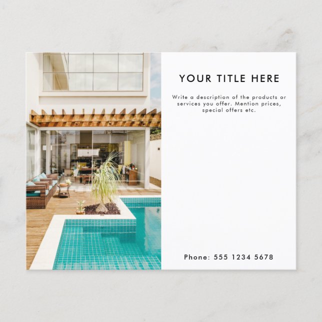 Flyer Banner e texto de fotos de meia página do Promocio (Frente)