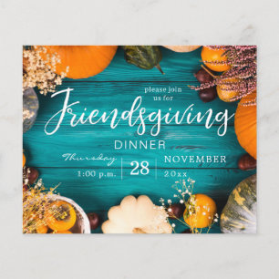 Flyer Banquete Azul Pumpkin Janta de Amizade Orçamentá