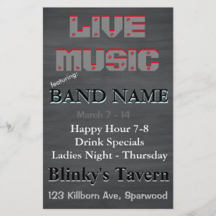Flyer Bar Russo De Chalkboard Tavern Live Music 2