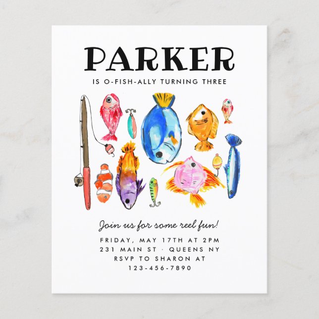 Flyer Barata Rústica O-Fish-al Reel Diversão De Pesca An (Frente)