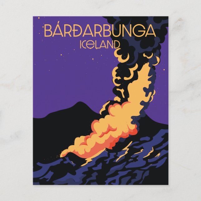Flyer Bárðarbunga, poster de viagens islandês. (Frente)