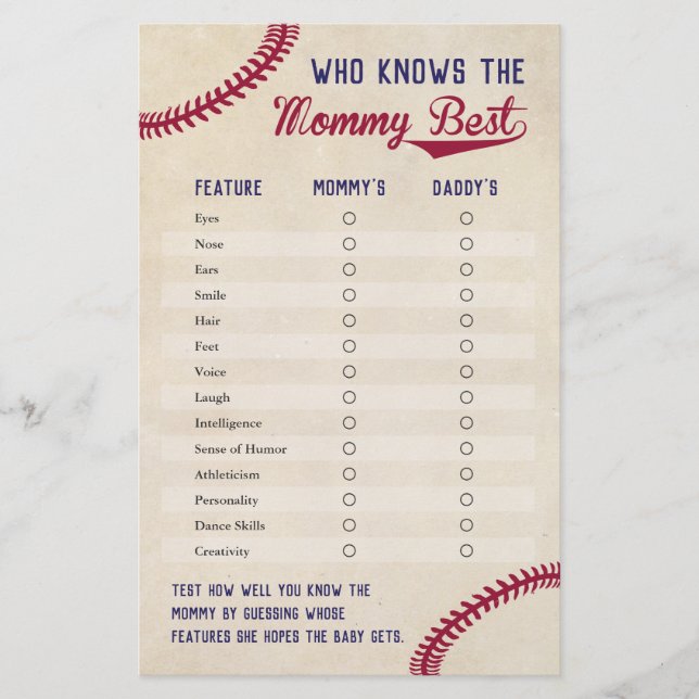 Flyer Baseball Que Conhece O Melhor Jogo De Chá Da Mamãe (Frente)