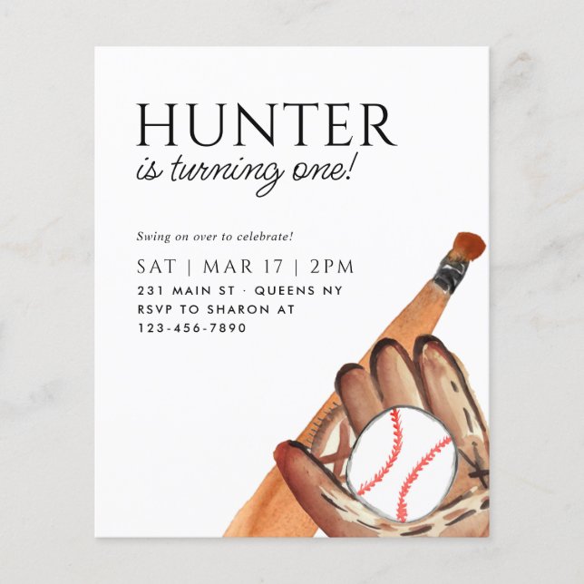 Flyer Bat Bat Glove Ball Kid Esporte Aniversário (Frente)