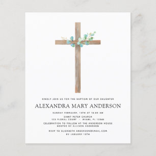 Flyer Batismo Orçamentário Verde Sálvia Eucalipto