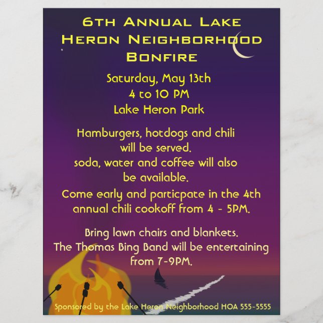 Flyer Beach Bonfire Party (Frente)