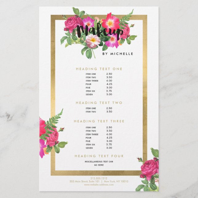 Flyer Beauals Florals Makeup Artist White (Frente)