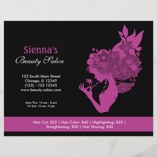 Flyer Beauty Salon (ameixa) (Frente)