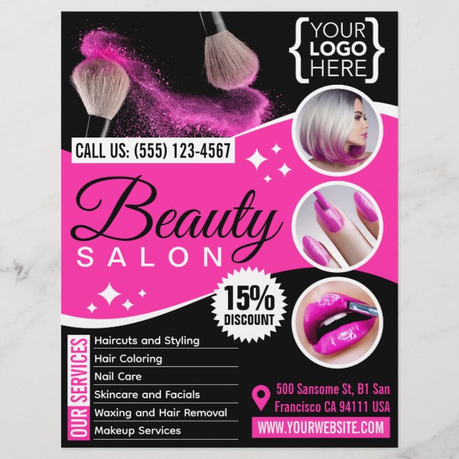 Flyer Beauty Salon / Hairdresser / Salão de cabelo (Frente)