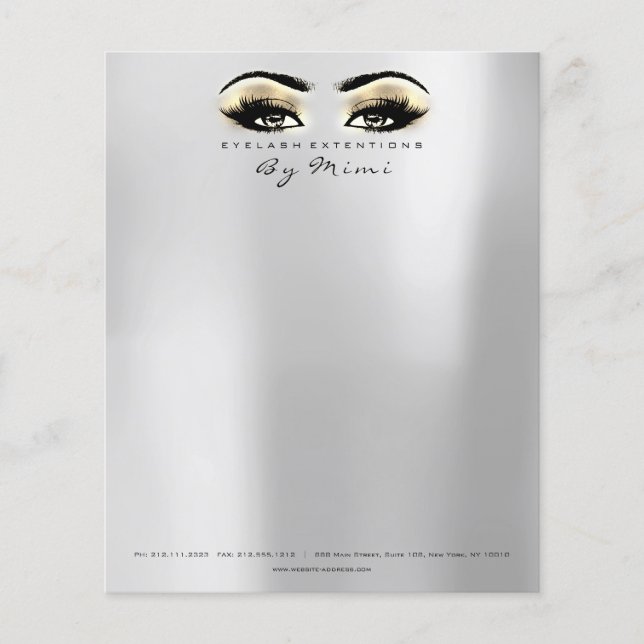 Flyer Beauty Studio Lashes Makeup Brown Silver Dourado (Frente)