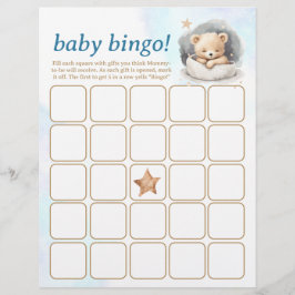 Flyer Bebê Bingo e Raça de Nome Jogo de Chá de fraldas d