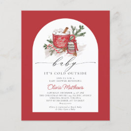 Flyer Bebê do Orçamento É Frio Fora do Chá de fraldas Co