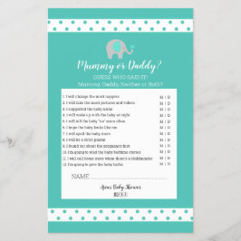 Flyer Bebê Elefante Bolinhas múmia ou jogo de Pai