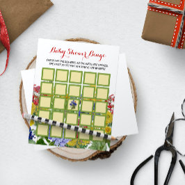 Flyer Bebê Floral de Flor Selvagem no Jogo do Bingo de C