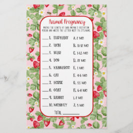 Flyer Bebê para Bebê Garota de Chá de Morango