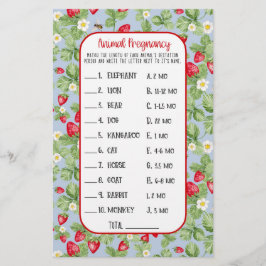 Flyer Bebê para Bebê Garota de Chá de Morango