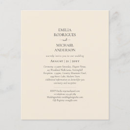 Flyer BEIGE Leve Casamento Monocromático