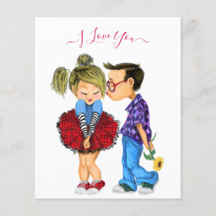 Flyer Beijo - Casal Romântico Bonito - Amo - Amo-Te!