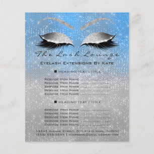 Flyer Bela Artista Makeup Salon Blue Glitter Silver