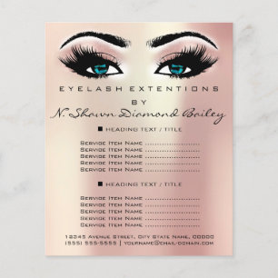 Flyer Bela Artista Makeup Salon Pisca Olhos Azuis Rosa