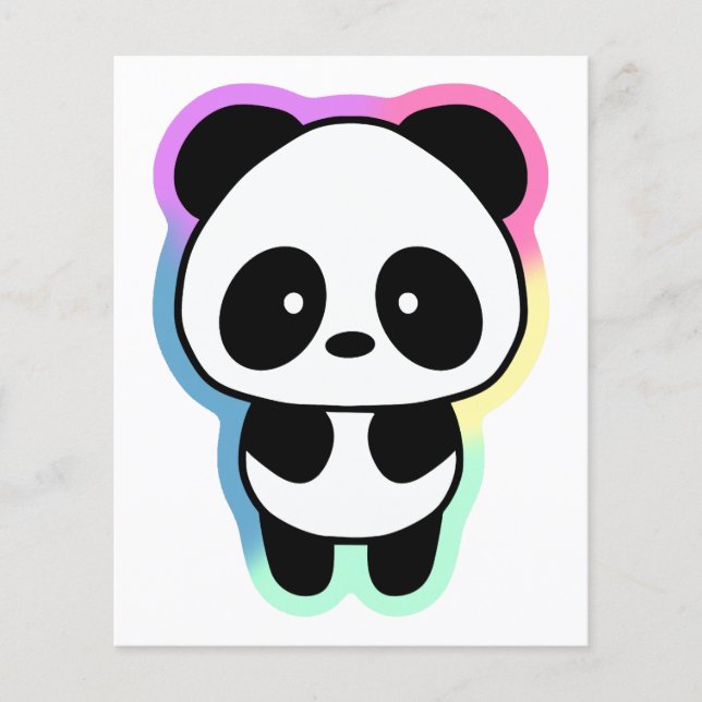 Flyer Bela Panda Bebê - Cores Arco-íris (Frente)