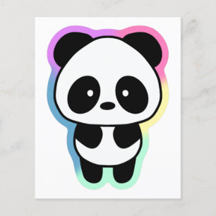 Flyer Bela Panda Bebê - Cores Arco-íris