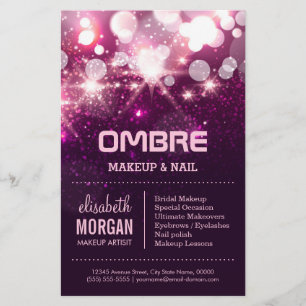 Flyer Beleza da composição - Sparkles cor-de-rosa do